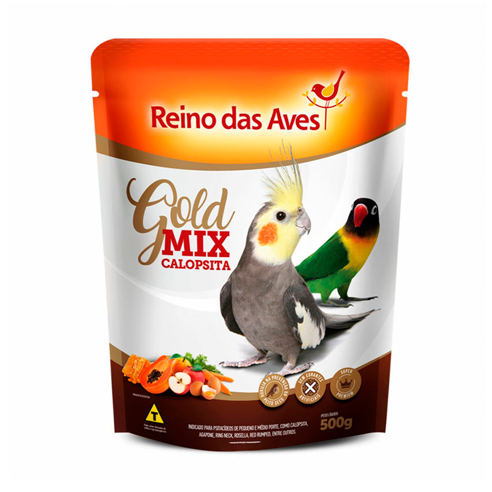 Ração Reino das Aves Gold Mix Calopsita 500g - Pets