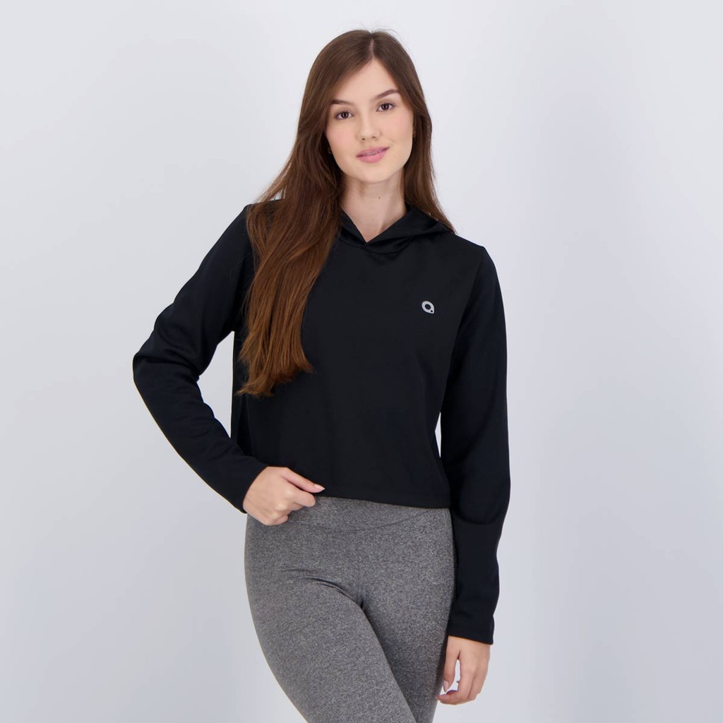 Cropped Area Dot Manga Longa Feminino Preto - Women Clothes