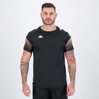 Camiseta Kappa Bearr Preta e Dourada em Oferta na Shopee