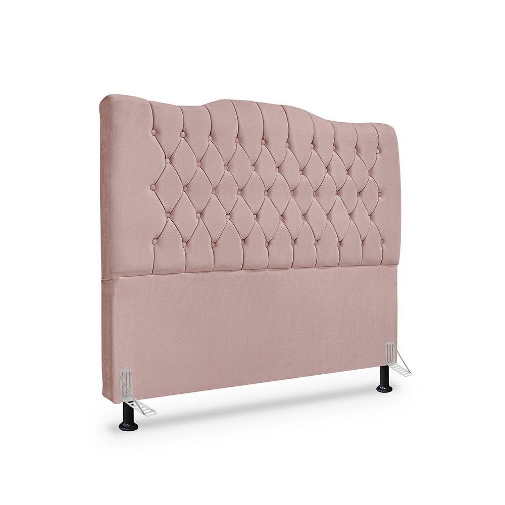 Cabeceira De Cama Box Casal 140cm Dunas - Veludo Rose - Home & Living