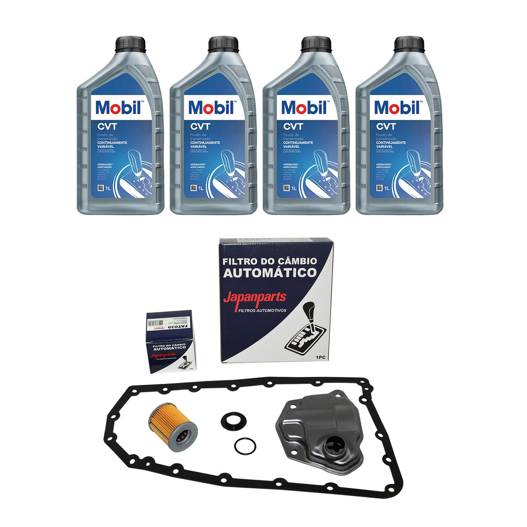 KIT TROCA ÓLEO CAMBIO CVT MITSUBISHI LANCER ASX OUTLANDER NISSAN SENTRA VERSA FLUENCE JEEP COMPASS 4 Litros