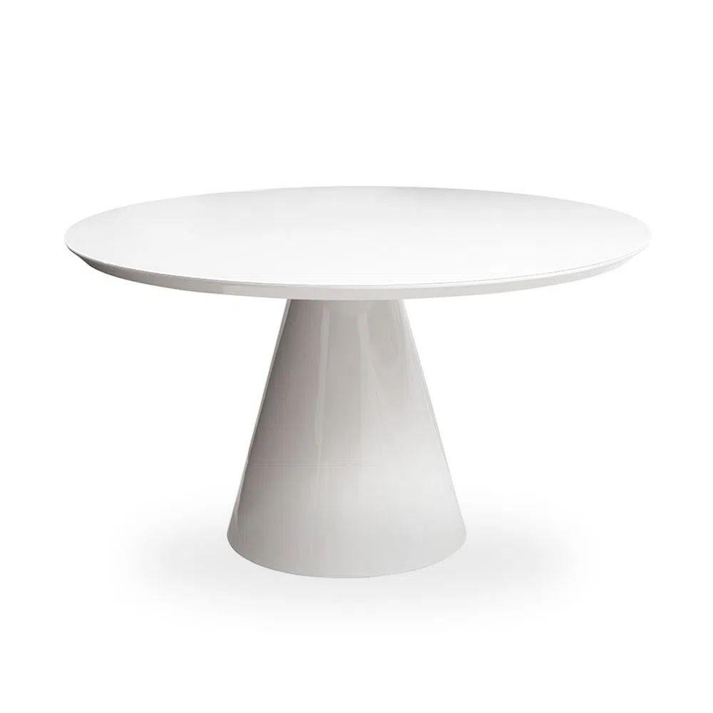 Mesa de Jantar Cone 110cm Laca Branca Yescasa Branco