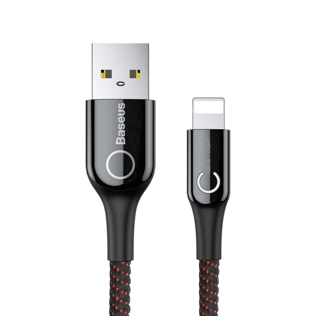 Cabo iPhone USB Baseus Lightning Carga Turbo Desligamento Automático 2.4A 100cm P/ iPhone 7, 8 Plus, X, XS, XR iPhone 11
