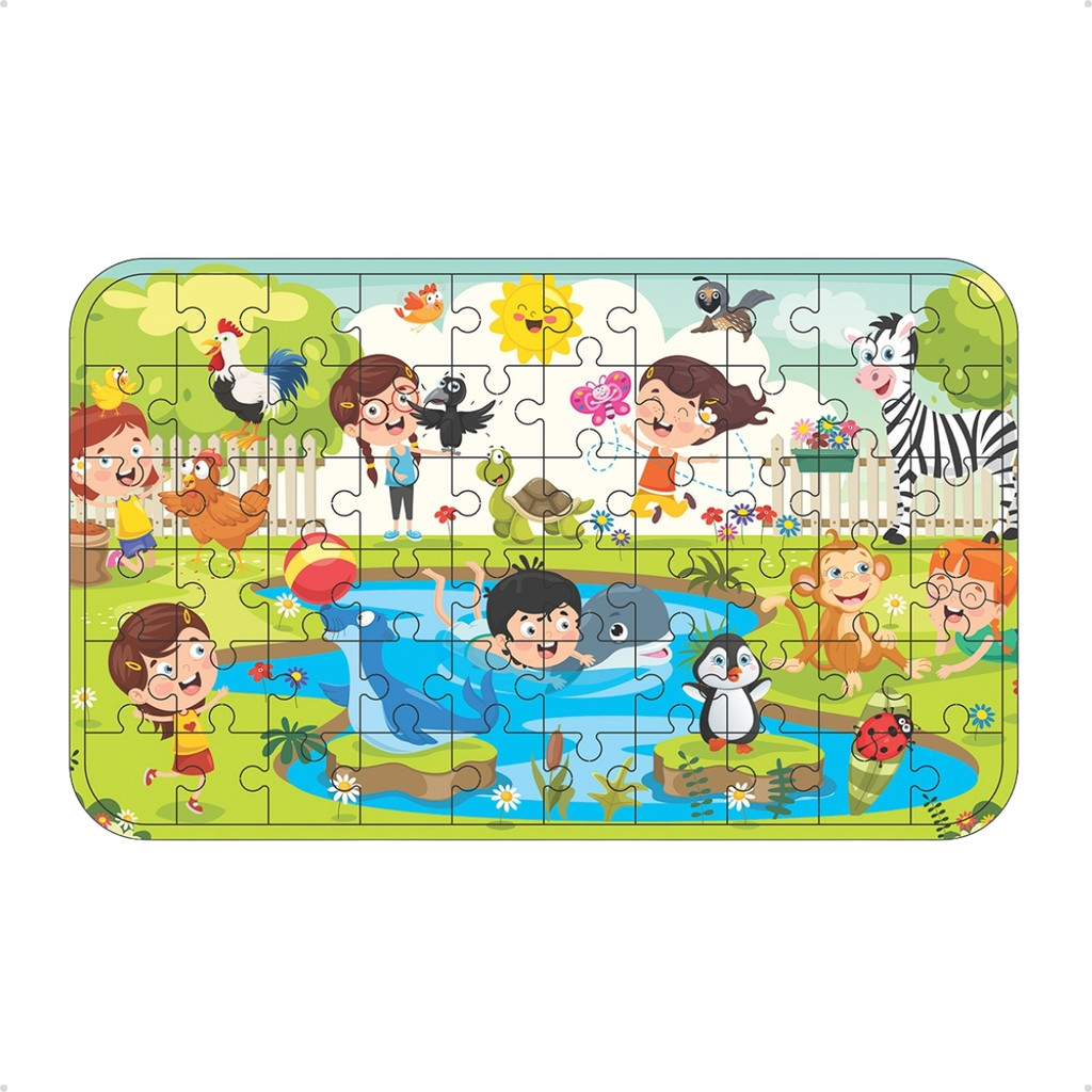 Quebra Cabeça Infantil Criativo 60 Peças Encaixe Festa Educativo