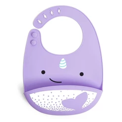 Babador de Silicone Cata Migalhas Zoo Baleia Narval Skip Hop