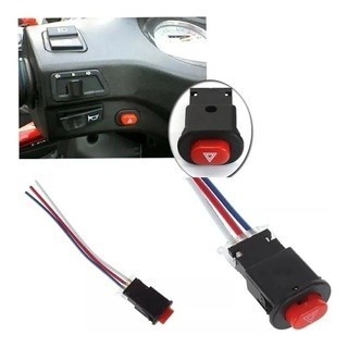 Botão Pisca Alerta On Off Para Motos Carro Universal em Oferta na Shopee