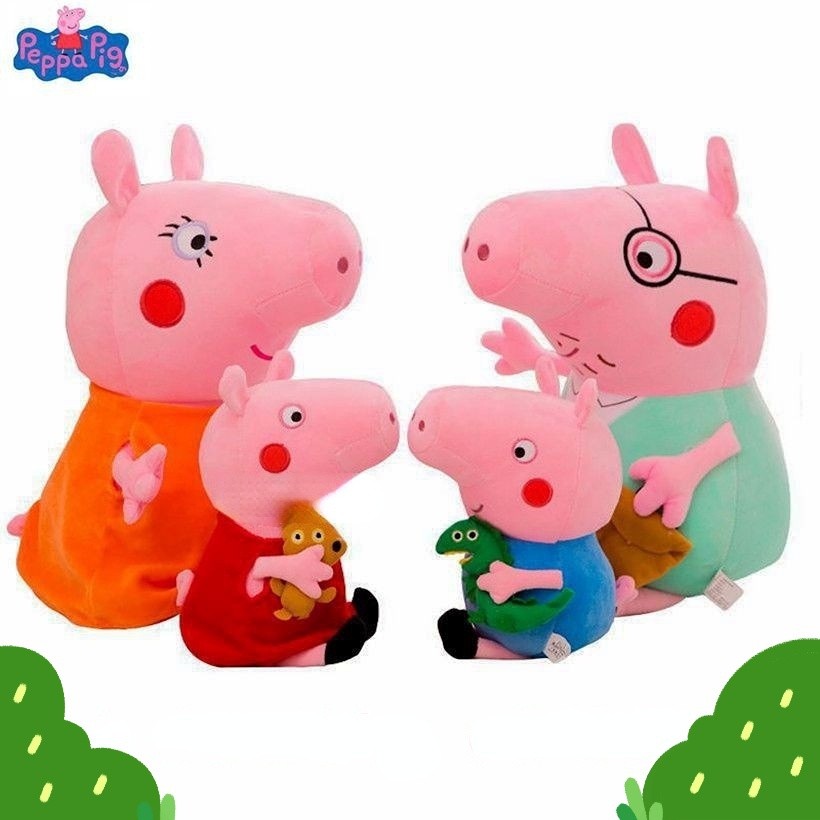 4 peças Peppa Porco Página George Pink Plush Animal Toy Cartoon Família Amigo Festa Boneca Presente para o aniversário d