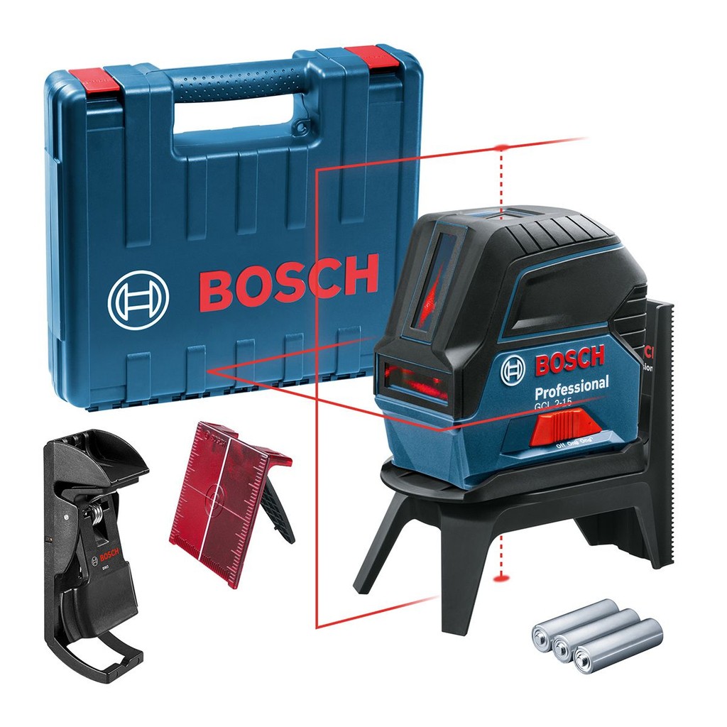 Nível a Laser Linhas e Pontos GCL 2-15 + Gancho e Maleta Bosch