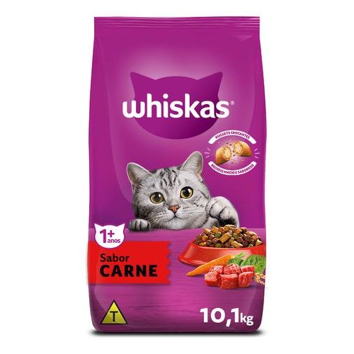 Ração Whiskas Carne Gatos Adultos 10,1 Kg - Pets