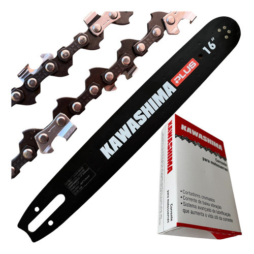 Kit Sabre Saibro 16 Polegadas Kawashima + Corrente 30d 3/8'' Motosserras Ms361/380/381/382