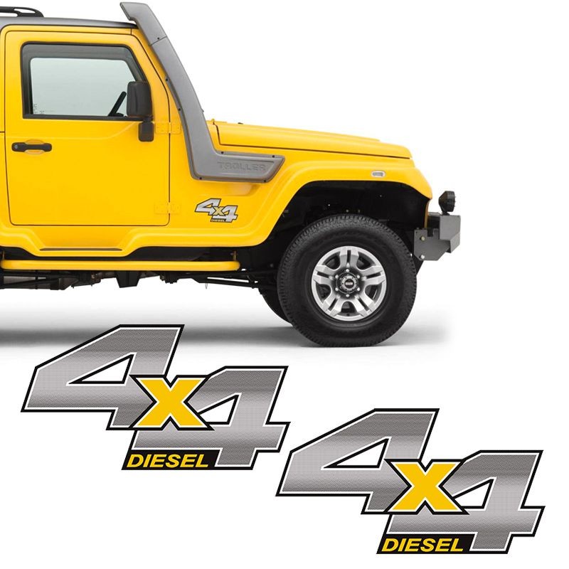 Par De Adesivos 4x4 Diesel Troller 2012/2013 Emblema Cromado - Spare Parts and Accessories for Vehicles