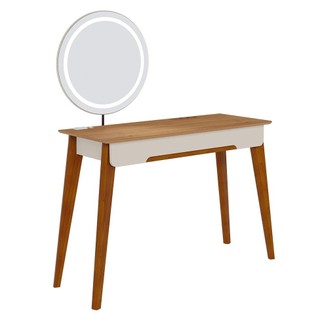 Penteadeira com Espelho e LED Jazz 1 GV Off White e Nature em Oferta na Shopee