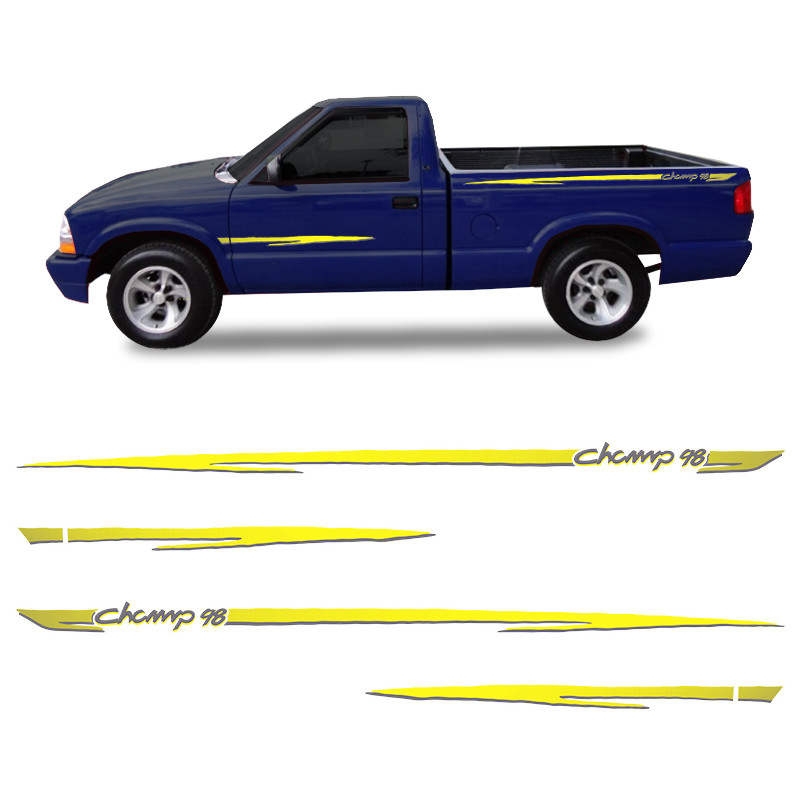 Kit Faixa S10 Champ 1998 Adesivo Lateral Modelo Original em Oferta na Shopee