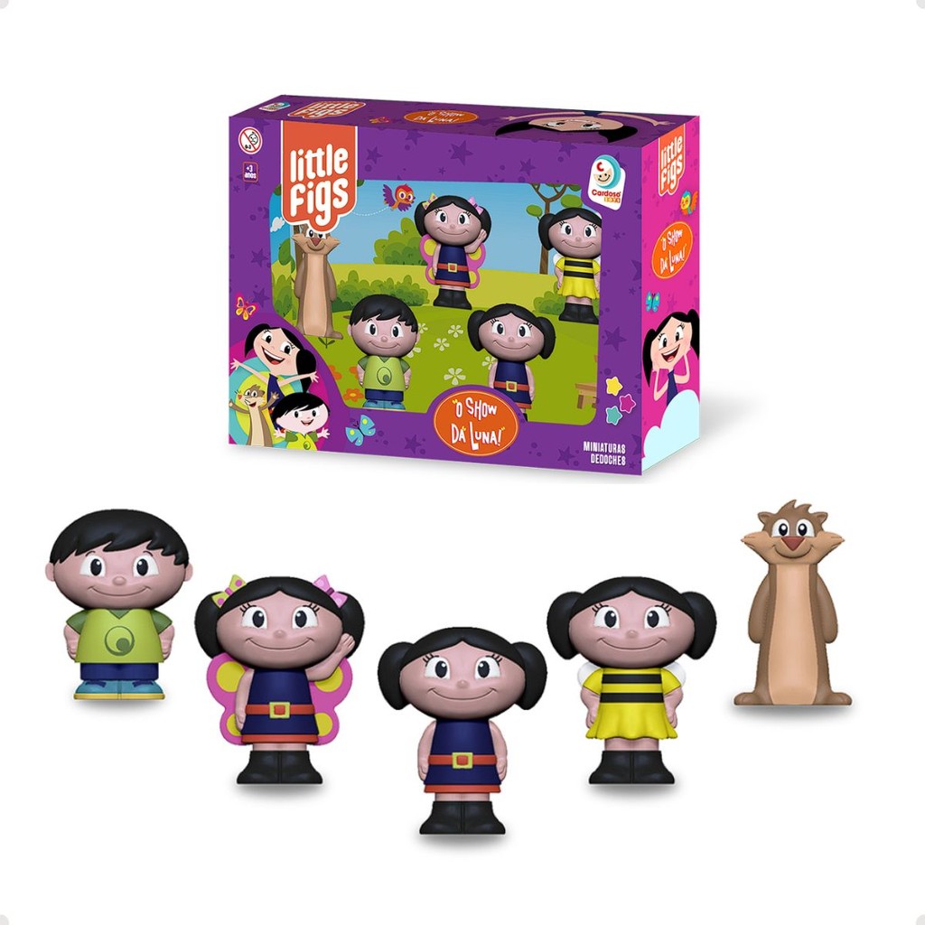 O Show Da Luna Dedoches 5 Fantoches Little Figs Vinil Macio Atóxico Cardoso Toys