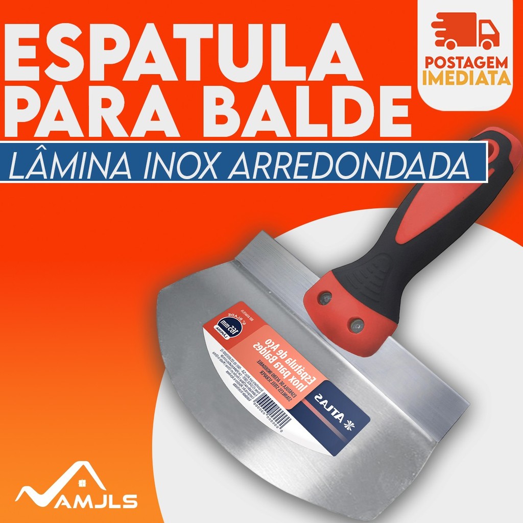 Espátula para Balde Lâmina Arredondada P/ Retirada de Textura e Massas