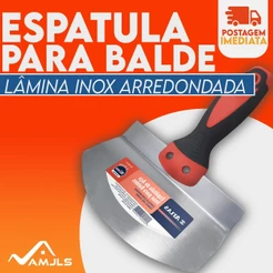 Espátula para Balde Lâmina Arredondada P/ Retirada de Textura e Massas