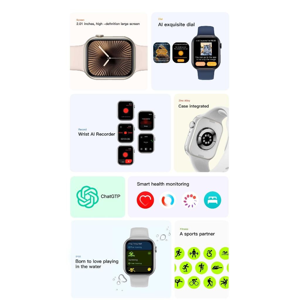 Novo Smartwatch PEJE ZW Série 10 47mm Chat GPT A Prova Dagua Import's