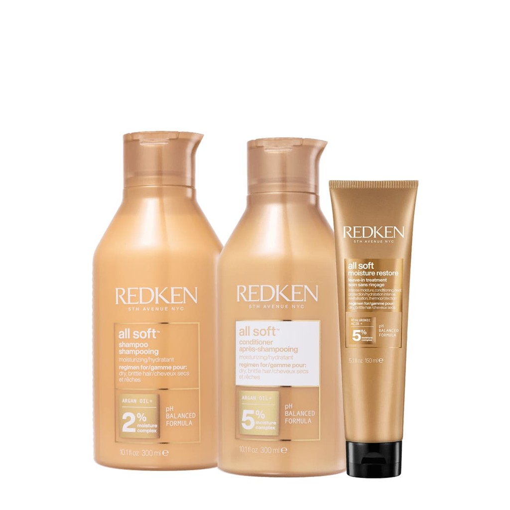 Kit Redken All Soft Shampoo Condicionador e Leave-in (3 produtos) em Oferta na Shopee