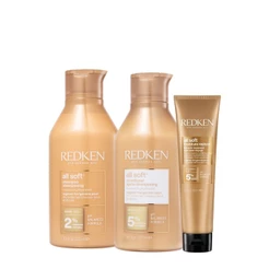 Kit Redken All Soft Shampoo Condicionador e Leave-in (3 produtos)