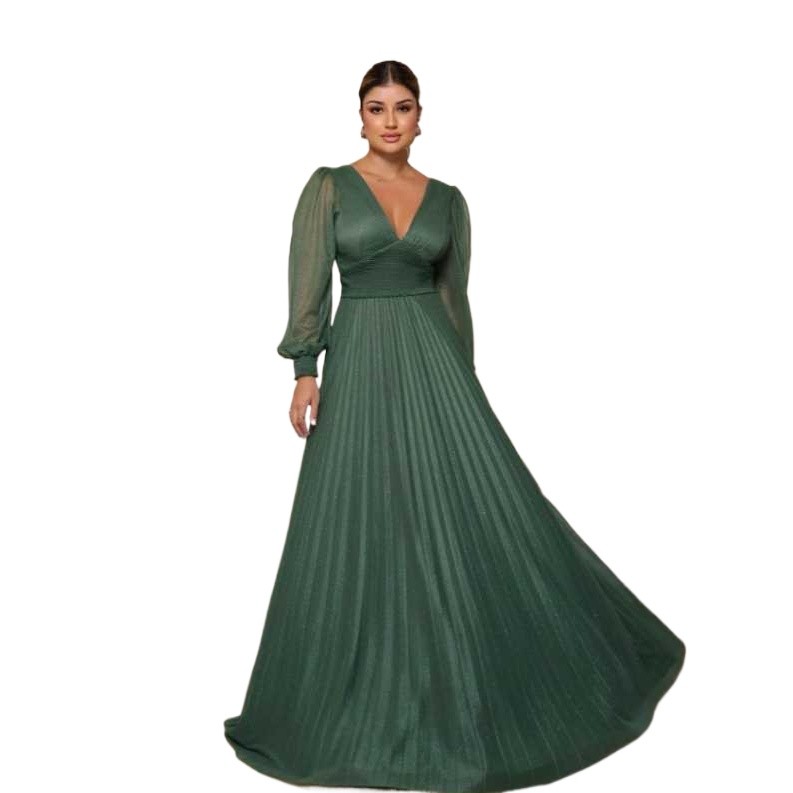 Vestido de Festa MANGA LONGA, bom poara festas de Casamentos, aniversários, formaturas em Oferta na Shopee