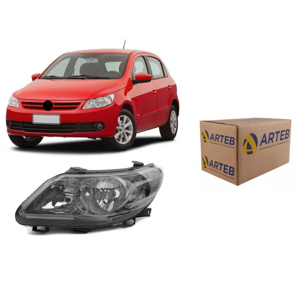 Farol Foco Duplo Gol Saveiro Voyage G5 2009 a 2012 Lado Esquerdo