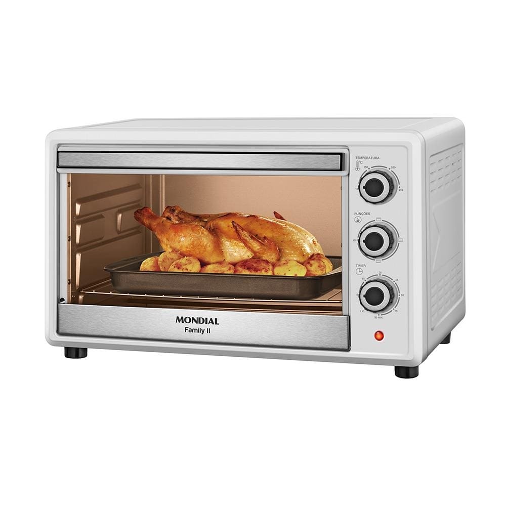 Forno Elétrico Mondial Line Family II FR-42-W com 42 Litros – Branco/Inox - 110V - Home Appliances