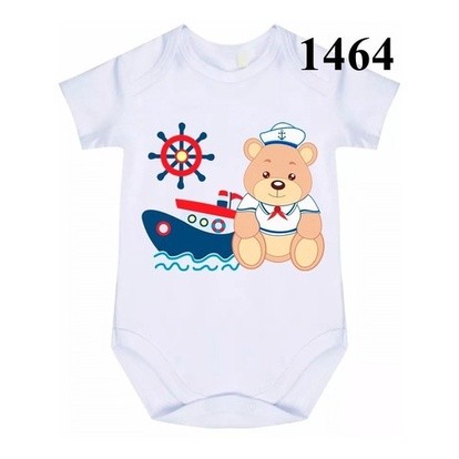 Roupa De Bebê Body Personalizado Urso Marinheiro N1464