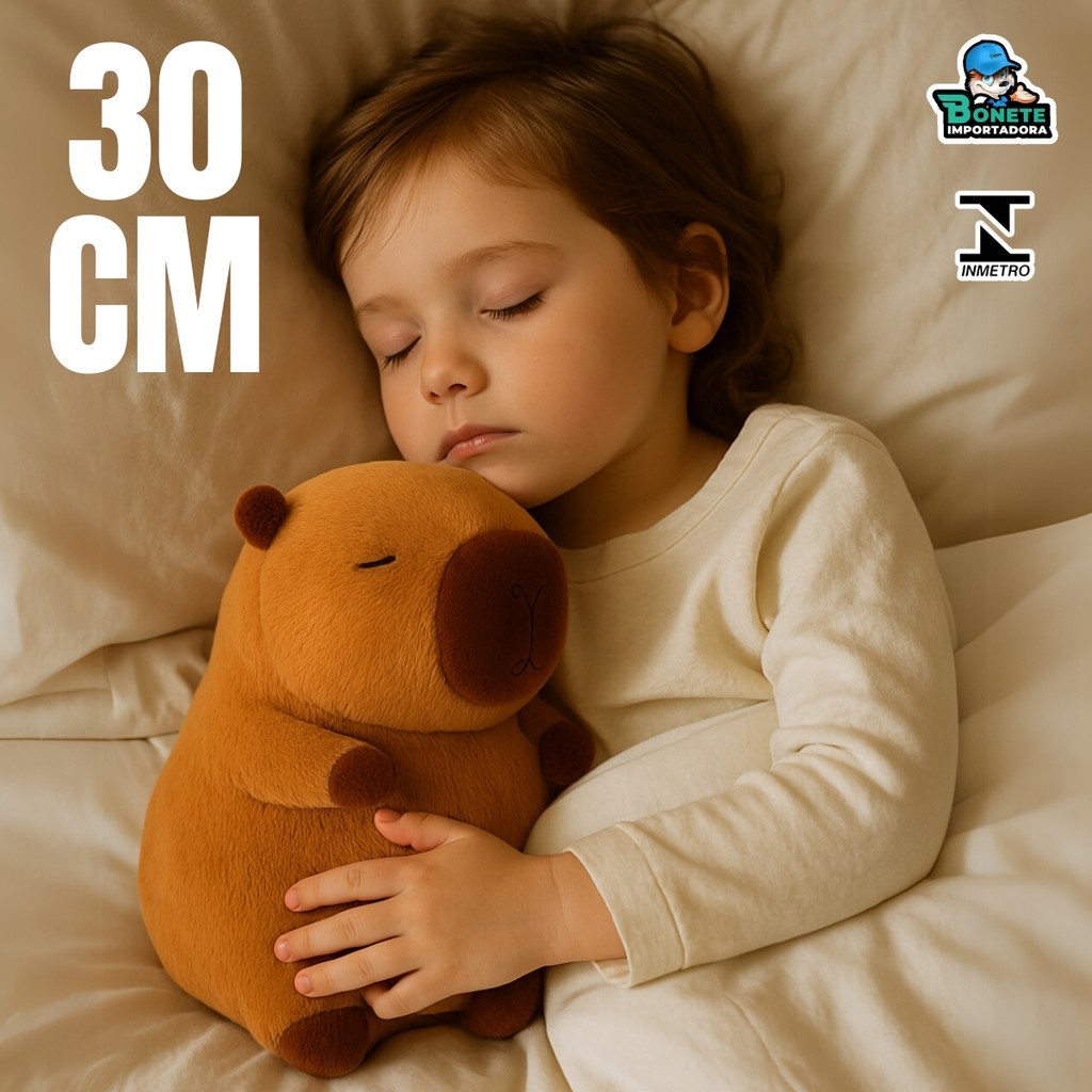 Capivara de Pelúcia Super Fofa – 30 cm | Antialérgica e Lavável com Zíper em Oferta na Shopee