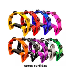 Kit 8 Pandeiro Meia Lua Pandeirola Colorido