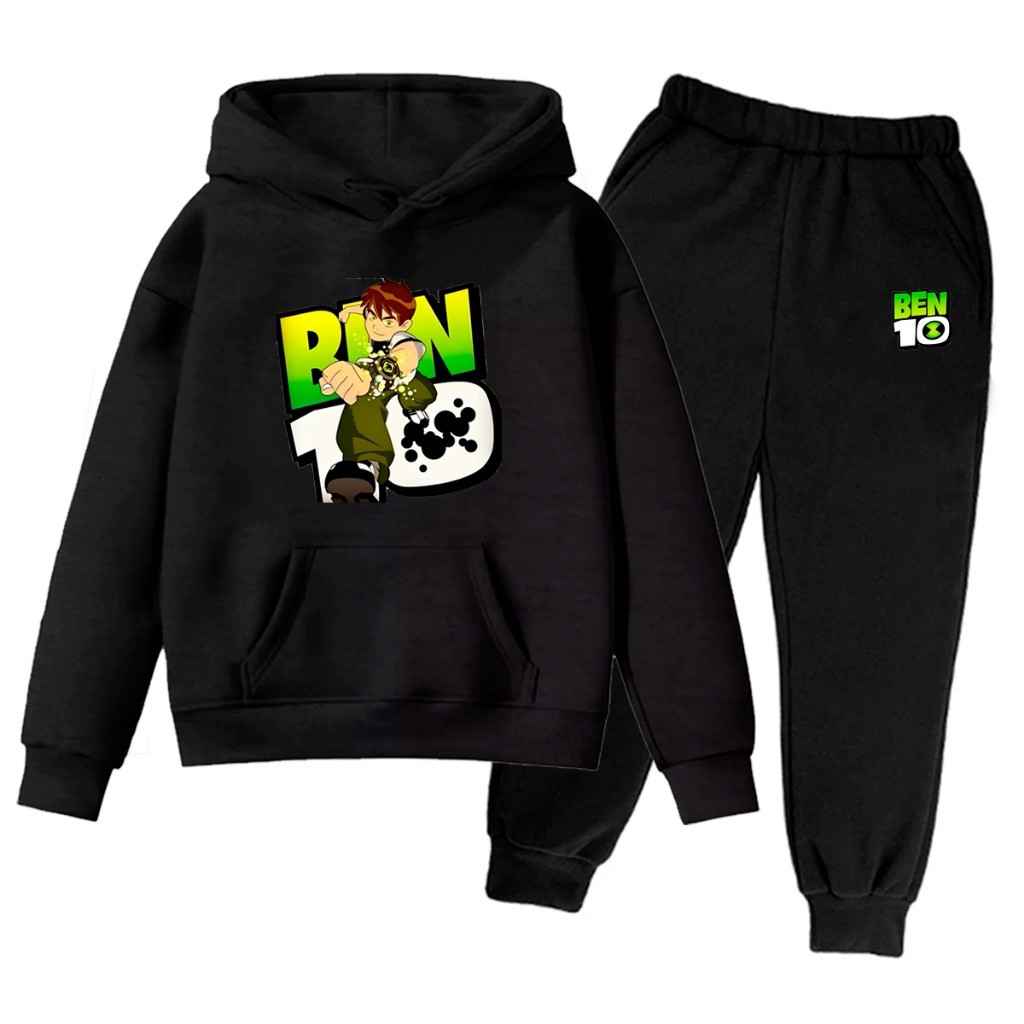 Kit Conjunto Moletom Flanelado Infantil Desenho Ben 10 Menino Agasalho Quentinho 100% Algodão Envio Imediato
