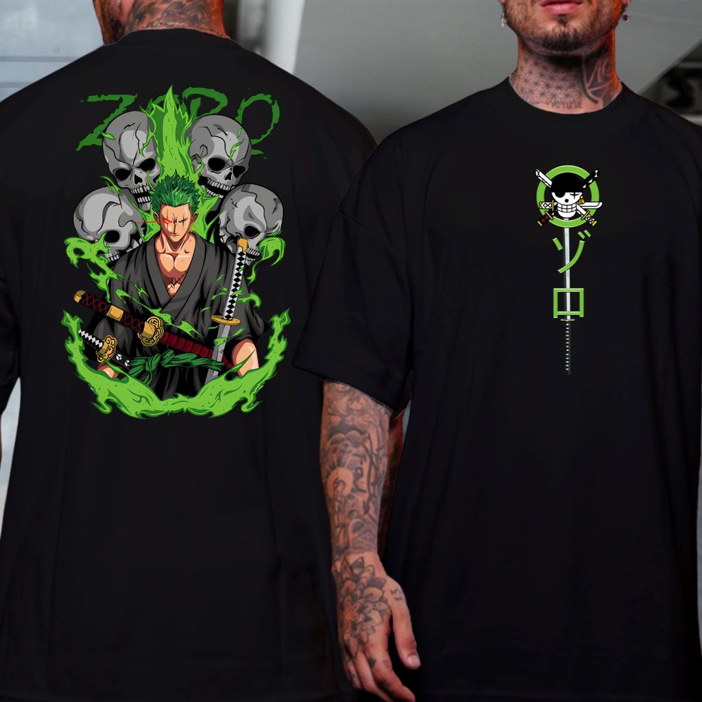 Camiseta Zoro Caçador Anime One Piece Monkey Luffy Chapéu De Palha Membro Gear Serie Tripulação