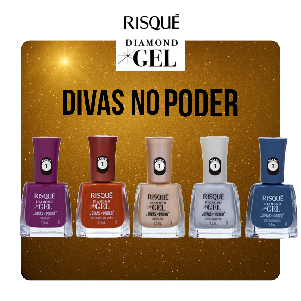 Esmalte Risqué Diamond Gel Divas No Poder em Oferta na Shopee