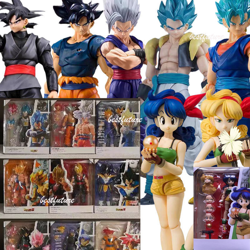 Newhopetree Shf Super Articulado Dragon Ball Son Goku Almoça SSj4 Vegeta Gogeta Sh Figuarts Figura de Açaão Chageta Face
