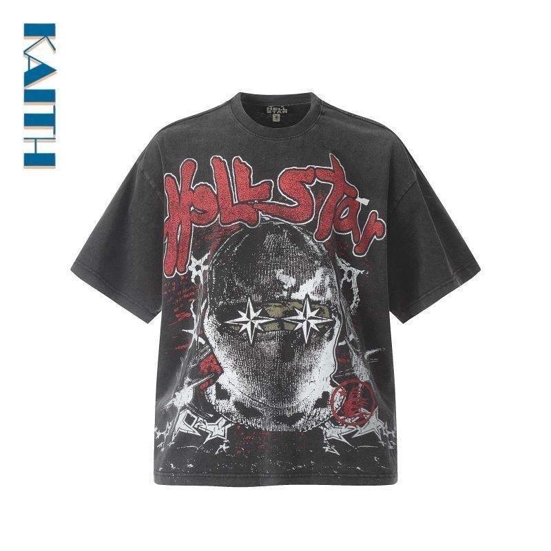 "Oversize Gráfico Tee para Casal - Crewneck Estilo Streetwear Coreano com Design Máscara Avatar Star - ENVIO IMEDIATO"