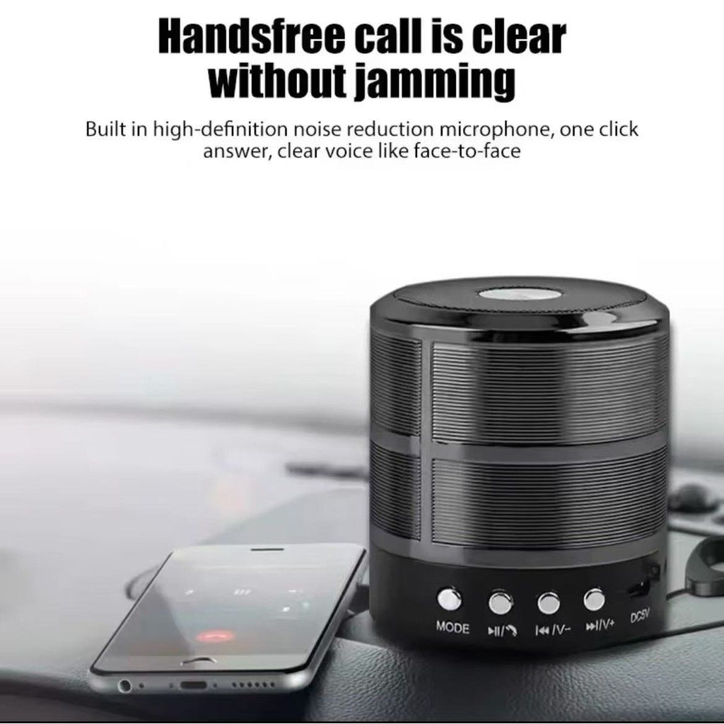 Mini Caixinha Som Ws-887 Bluetooth Portátil Usb Mp3 P2 Sd Rádio Fm