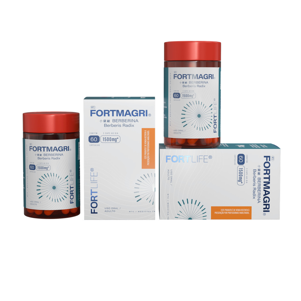 Kit 2 FortMagri Berberina 1500mg 60 Cápsulas FORTLIFE