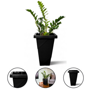 Kit 2 Vasos De 25 Litros Preto Elegance Quadrado Resistente Para Decoração de Jardim Plantas em Oferta na Shopee