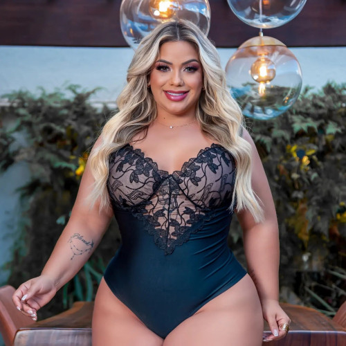 BODY SEDUÇAÕ  PLUS SIZE ALCINHA RENDA BORDADO BODY LUXO SEDUÇÃO em Oferta na Shopee