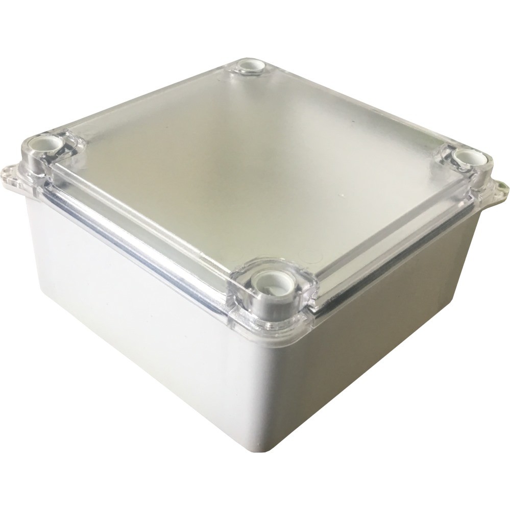 Caixa De Passagem Branca com Tampa Transparente 10x10x5 cm