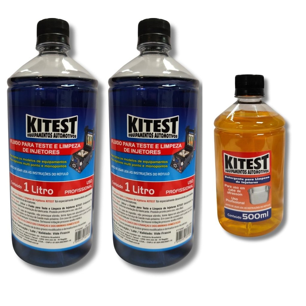 Kit Com 2 Fluidos Teste Bicos Injetores Lisfer + 1 Detergente Injetores Kitest