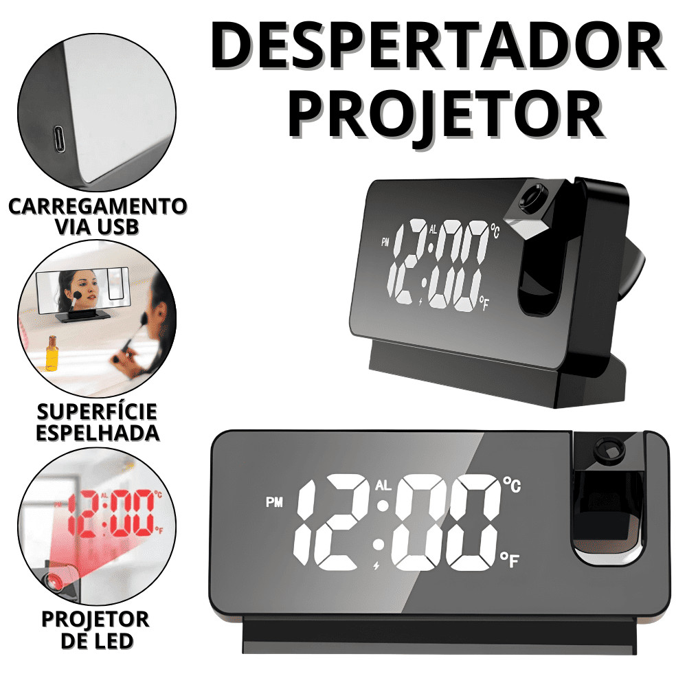 Relógio Digital Projetor Relogio Despertador Digital Dispertador Led Despetado Portátil Relógios