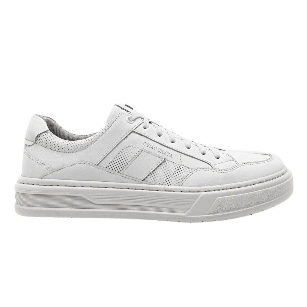 Tênis Masculino Democrata 240801 Denim Wide - Branco