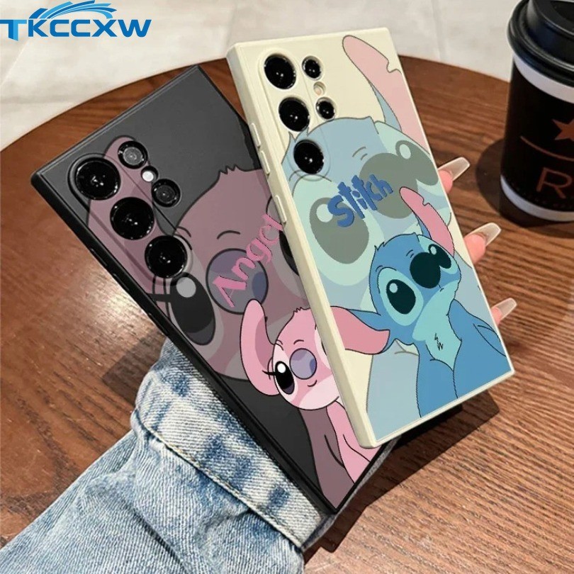 Stitch Love Big Eye Capa Fofa Para Samsung Galaxy S23 S21 S20 FE S10 S9 Plus Note 20 Ultra 10 + 9 De Telefone Adorável A