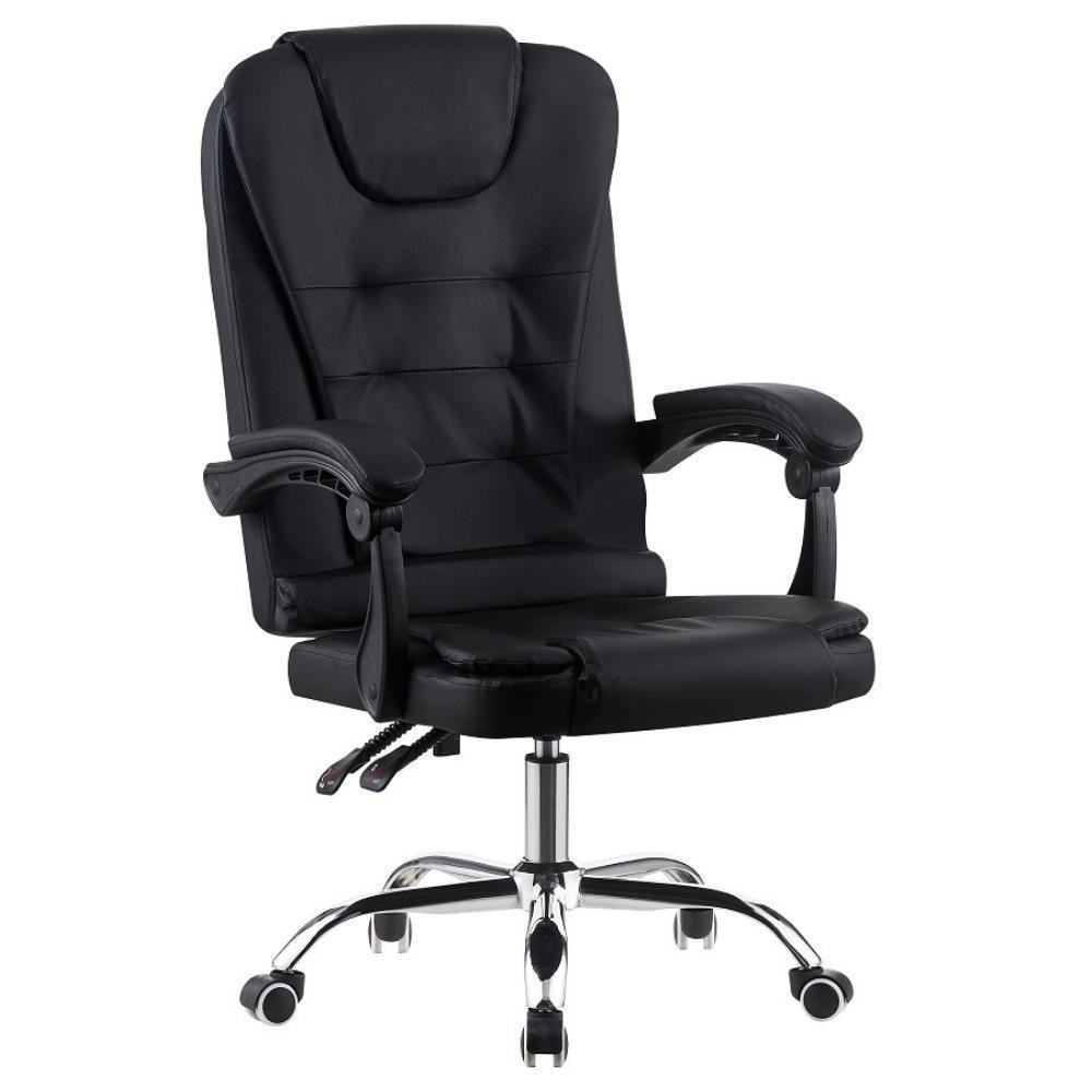 Cadeira de Escritório Presidente Base Cromada com Rodinha Fortt Nantes Preta - CPF01-P em Oferta na Shopee