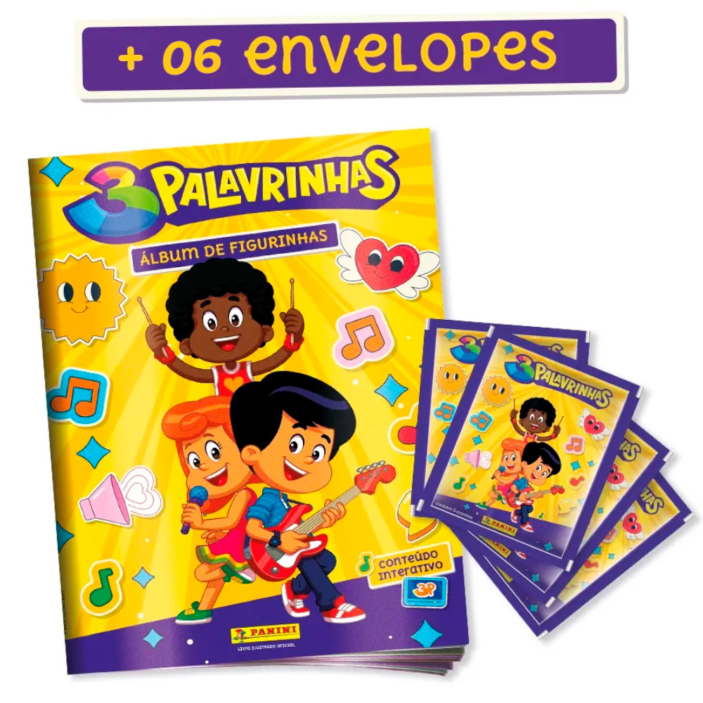 3 Palavrinhas | Álbum Livro Ilustrado Oficial + 6 Envelopes