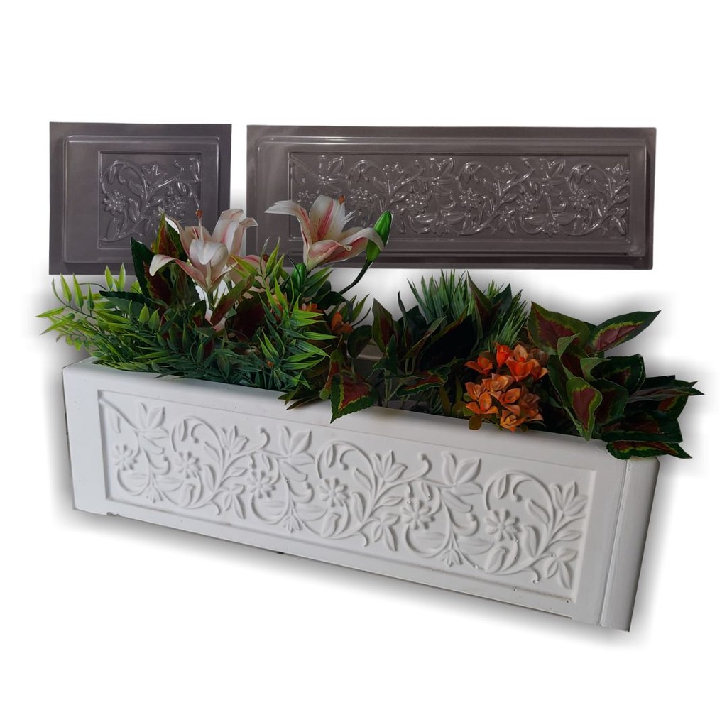 Kit 2 Formas Para Vasos Em Gesso Flores Jardineira Cimento