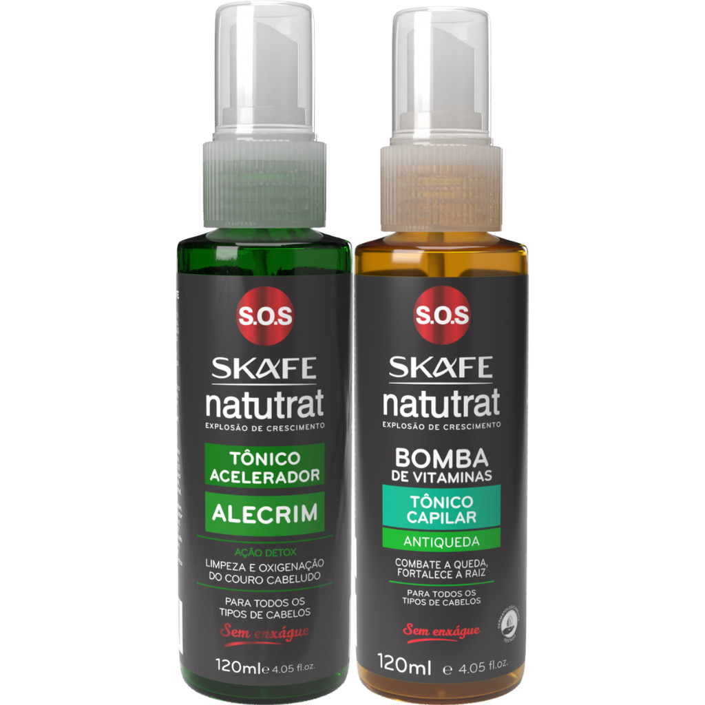 Kit 2 Tônicos Capilares Natutrat 120ml | Alecrim Detox + Antiqueda Bomba de Vitaminas | Crescimento + Fortalecimento em Oferta na Shopee