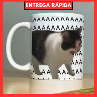 Caneca Cat - A A A A A A A A Personalizada Porcelana Meme Gato para Presente Xícara Engraçada Divertida em Oferta na Shopee