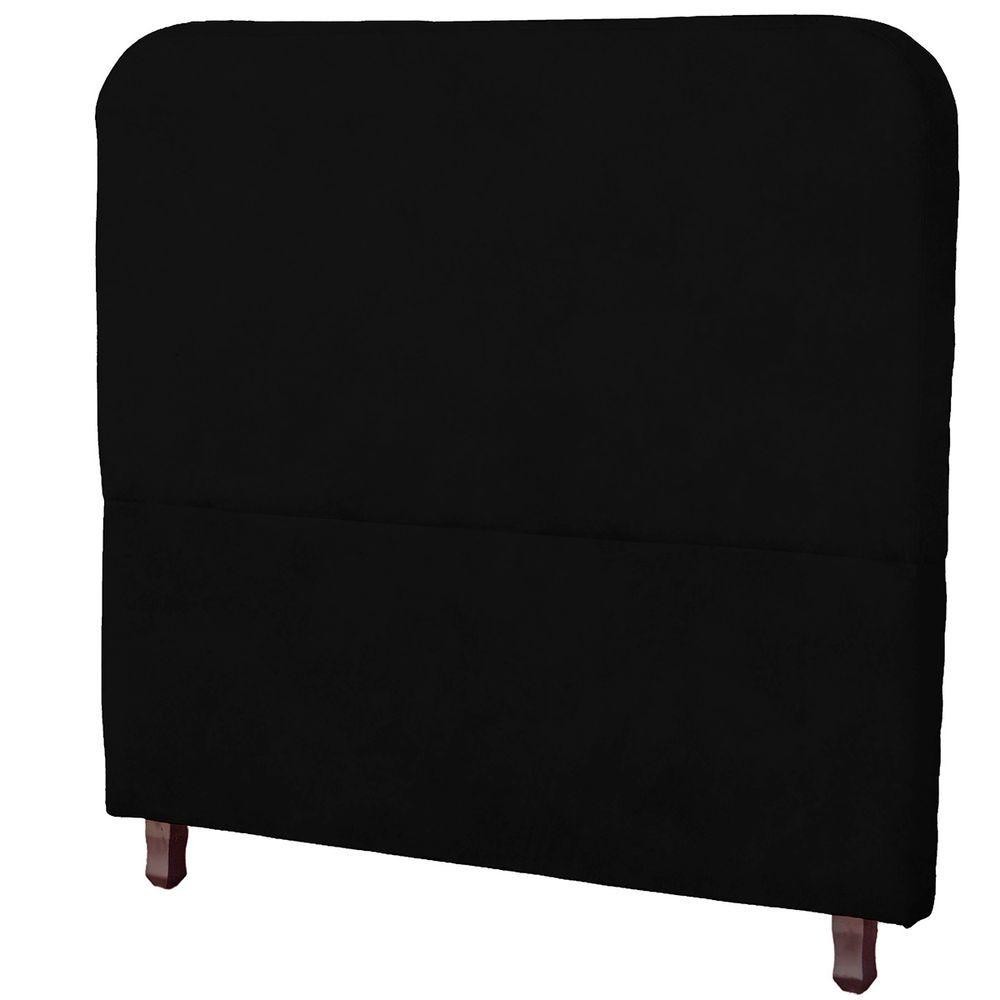 Cabeceira Casal King Size Estofada Para Cama Box Lizza Veludo Cor Preto - Home & Living