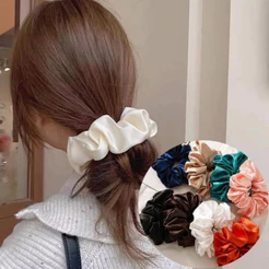 Xuxinha de Cetim Scrunchie Feminina Macia para Prender o Cabelo no Dia a Dia e Penteados